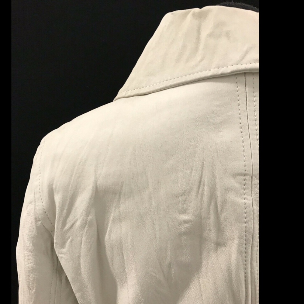 Express Bone Motorcycle Biker 100% Leather Jacket $298 - Picture 7 of 7